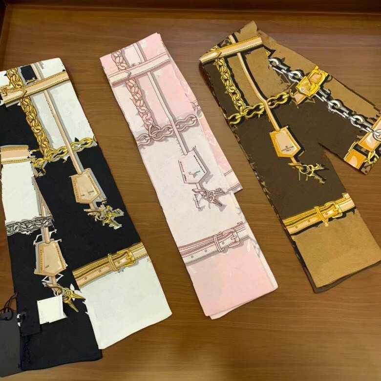 

Classic Designer Handbag Scarf Headbands Women Letter Flower Silk Scraves Bandeaux Bag Hair BANDEAU 8x120cm