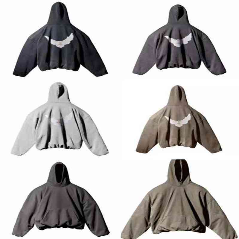 Designer Kanyes Classic Wests Luxury Hoodie Three Party Joint Name Peace Dove Printed Mens And Womens Yzys Pullover Sweater Hooded 6 Color
