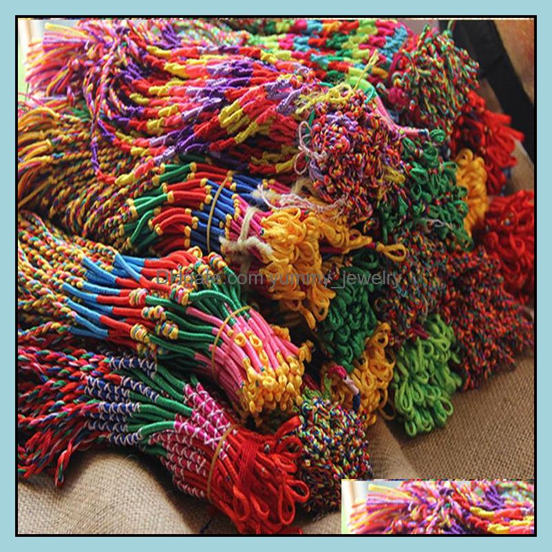 

Charm Bracelets Jewelry Ethnic Colorf Women Braid Cords Strands Bracelet Weaven Handmade Braided String Chain Bangle For Girls Fashion Diy I