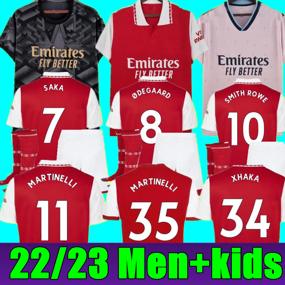 

New 22 23 PEPE SAKA soccer jersey Gunners MARTINELLI ODEGAARD ARS THOMAS WILLIAN NICOLAS TIERNEY SMITH ROWE ARSENA 2022 2023 football shirt Men Kids kit, Adult home