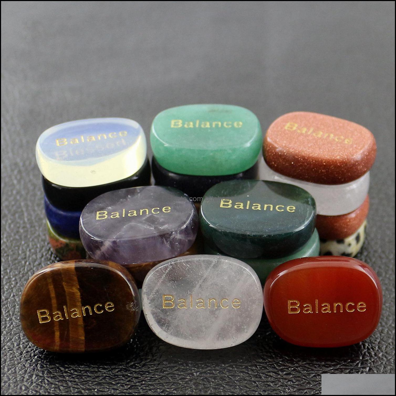 

Stone Healing Crystal Reiki Nce Symbol Natural Oval Piece Thanksgiving Decoration Aura Guardian Pendum Art Bdehome Dhwsc