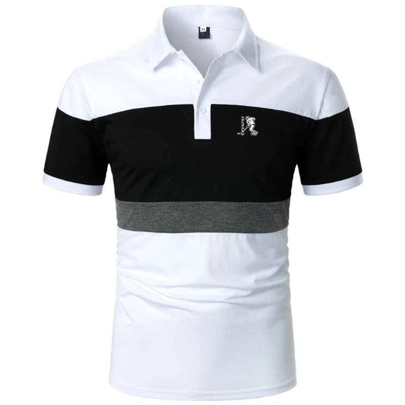 

Men' Polos Summer Men Fashion And Casual Short Sleeve Printed ShirtMen' Men'sMen, Black