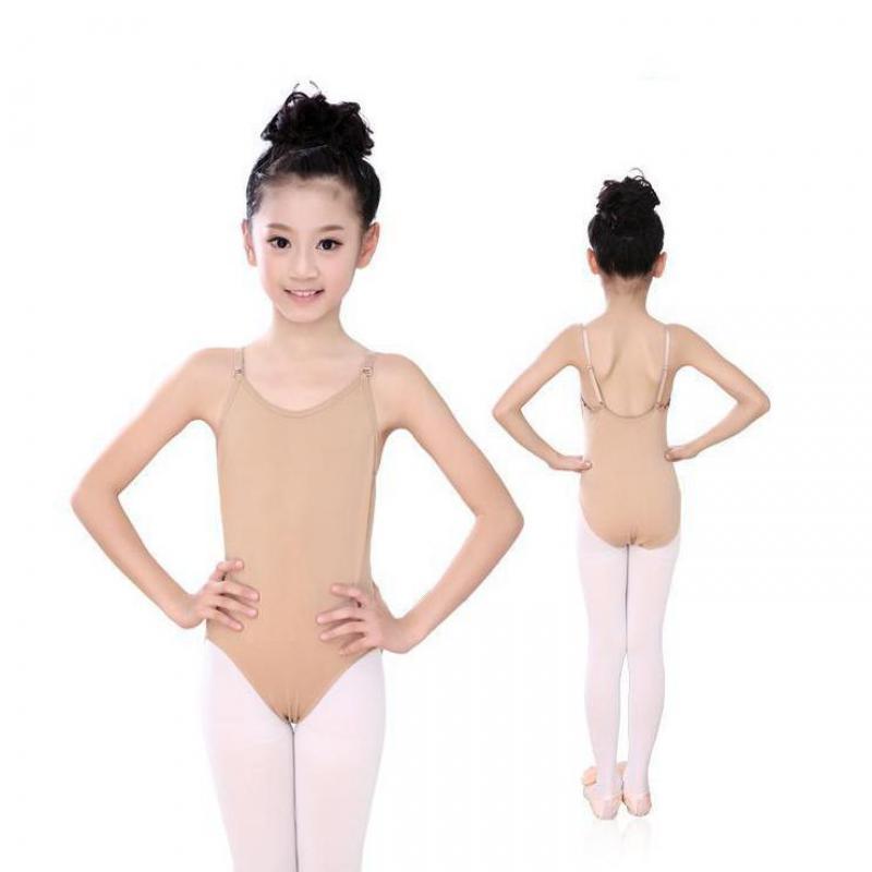 

Stage Wear Soft Girls Seamless Camisole Undergarment Leotard With Adjustable Straps Kid Ballet Dance Body Gymnastics Ballerina, Skin color