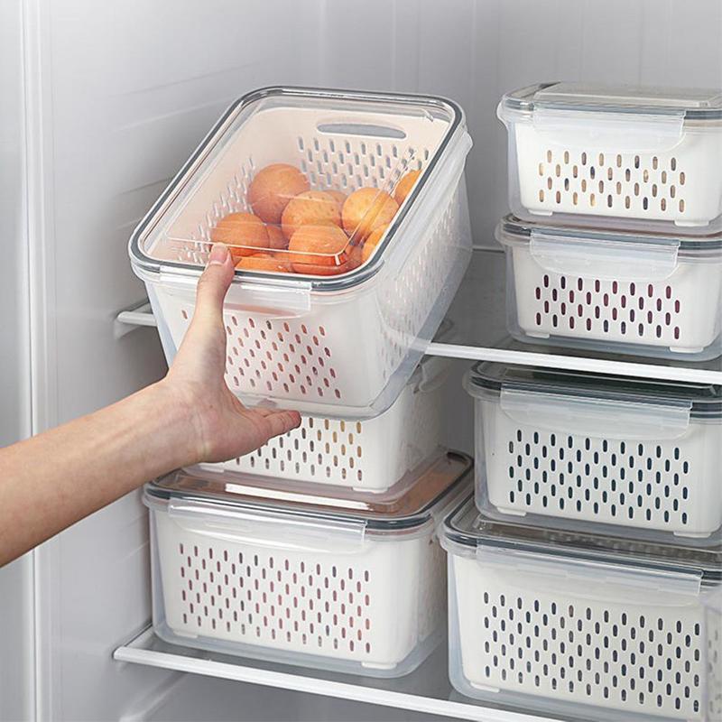 

rage Boxe Bin Rerigeraor rage Box ridge Organizer reh Vegeable 220823, Sky blue