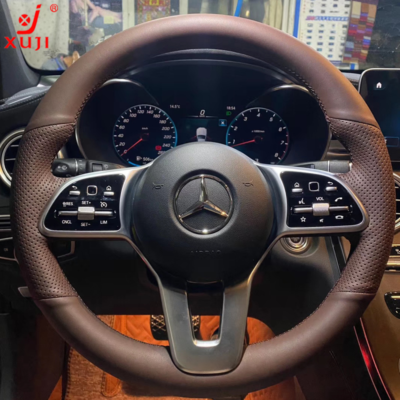 

DIY Hand Sewn Car Steering Wheel Handle Cover For Benz E300 c260 C200l GLB200 GLC A200 CLA