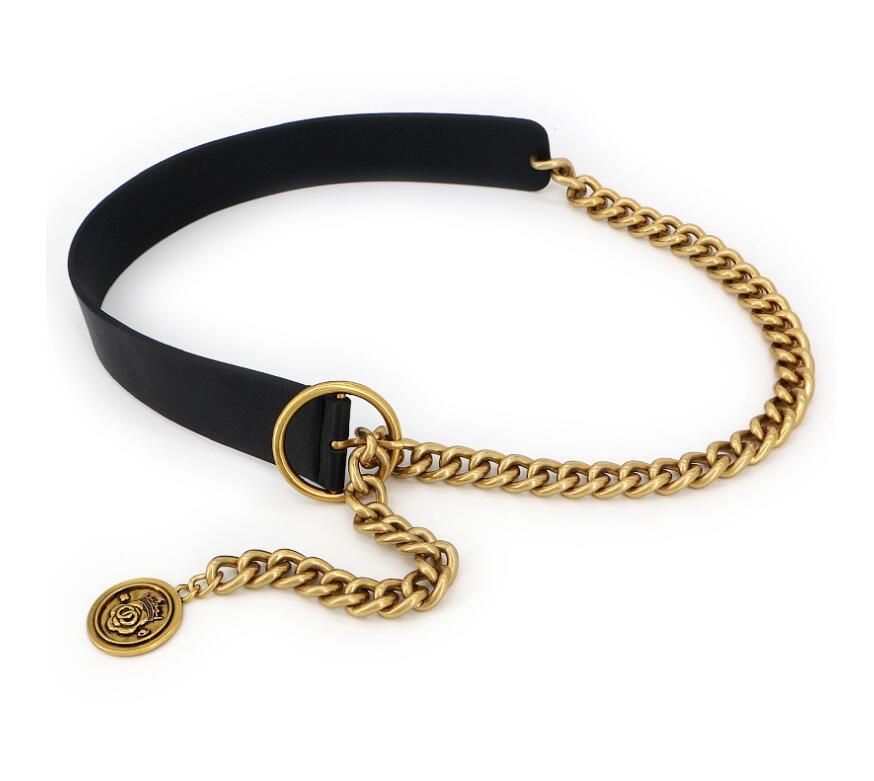 

Belts Gold Chain Belt Women Luxury Black Brand Retro Fashion Skirt Waist High Quality