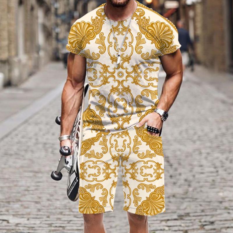 

Men's Tracksuits Tops Street Beach Fashion Short Sleeve Sportswear Men's Clothing 2022 Summer Harajuku Casual Hip-hop Outfit 3D PrintedM, At4981jiaadk2593