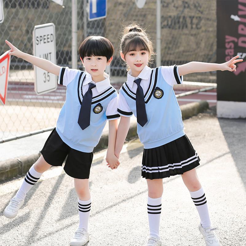 

Clothing Sets 100-180Cm Kids School Uniforms Korea British Boys Girls Cotton Set Primary Student Class Wear Performance Costumes, Style3 girl set