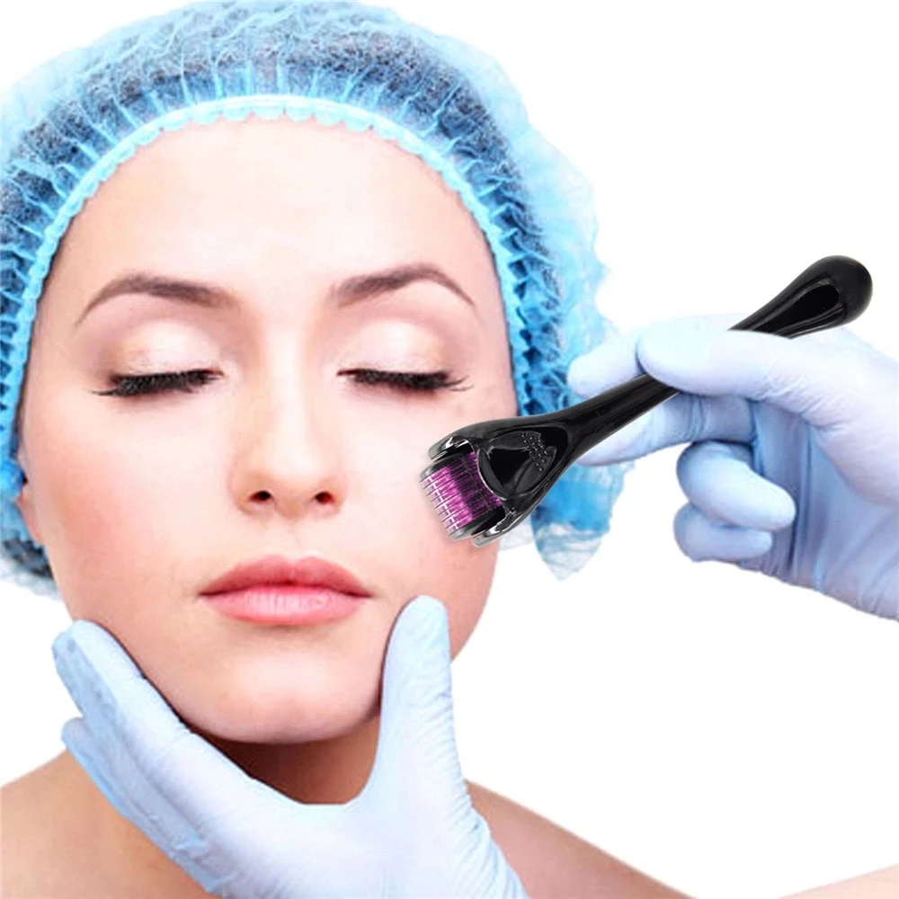 Derma Roller Microneedling for stretch marks Face Body Beard Hair Growth 540 Titanium Microneedle Home Use-image-762809442