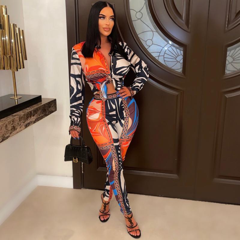 

Women' Two Piece Pants Casual Paisley Printed Women' Set Lapel Long Sleeve Shirt Tops And Legging 2 Chic Tracksuit OutfitsWomen, Black