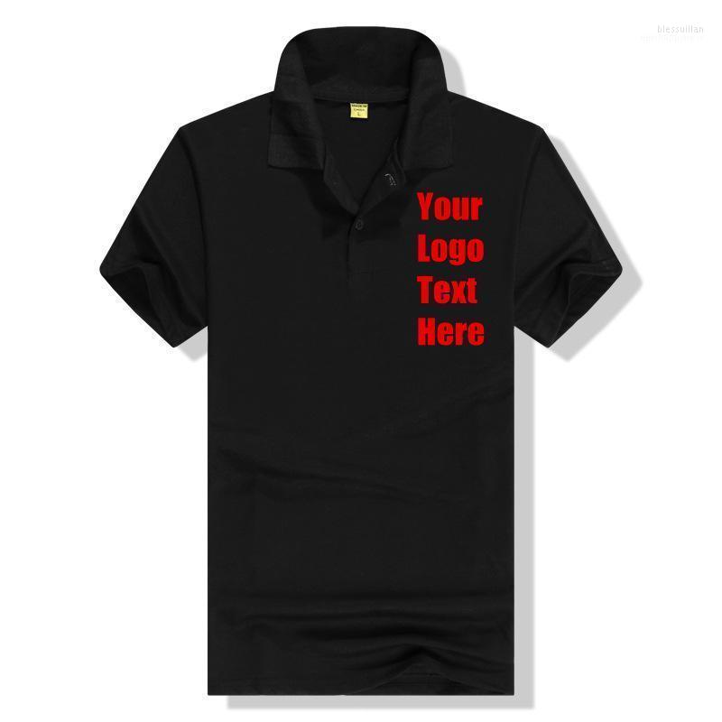 

Men's Polos Plus Size 3XL Men Custom Company Team Logo Po Text Design Printed Work Short Sleeve Top DIY Man Unisex Shirts 2022 MaleMen's Ble, Black