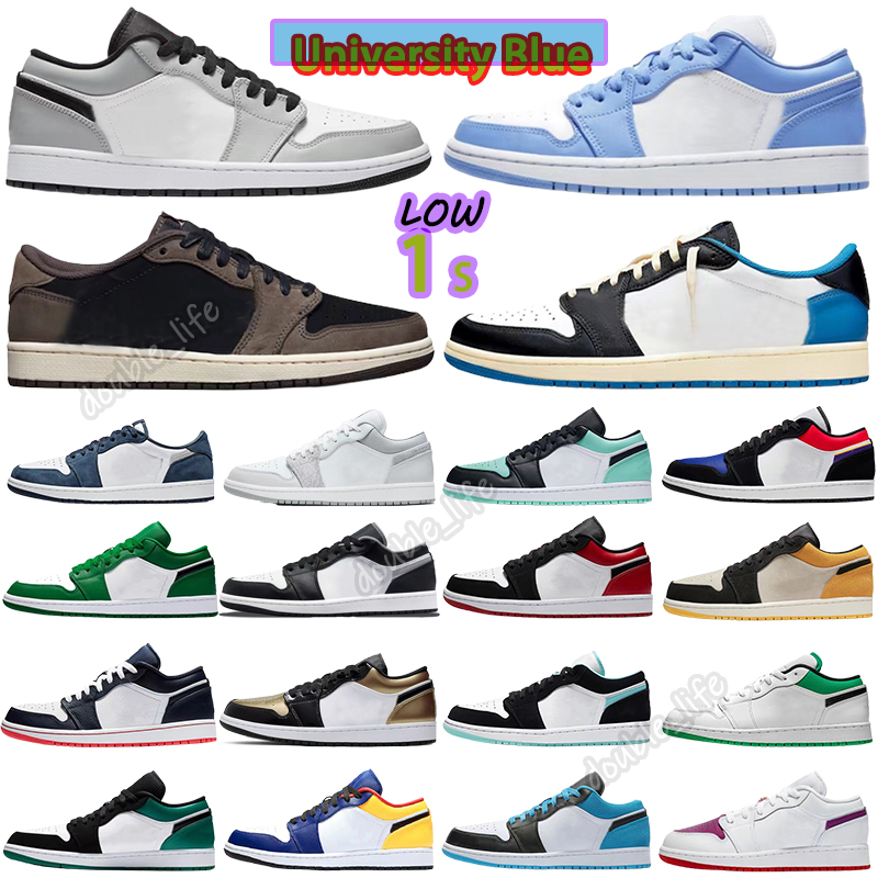 

2022 men low 1 1s Basketball Shoes Starfish Neutral grey University Blue Shadow Black Toe Light Smoke Wolf Grey Shattered Backboard Women Trainers Sneakers, Box