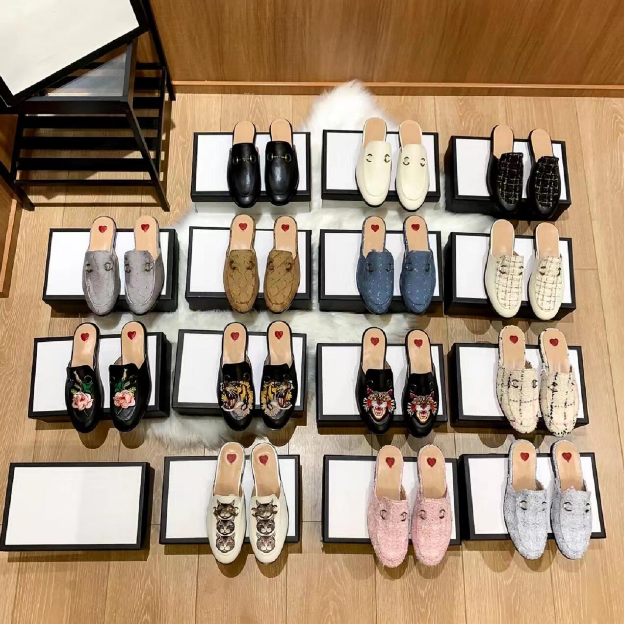 

Top Quality Classic Women's Half Slippers Animal Flowers Embroidery Flat Bottom Sandals Summer Outdoor Leather Sandal Luxury Retro Fashion Beach Shoes Slipper, Not for individual sale