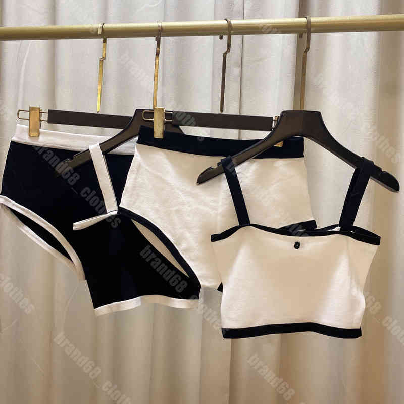

22ss Women Designer Swimsuit 2 Piece Wool Knit Sports Bra and Shorts Swimwear Sling Bikini Set Swimsuits Beach Swimming Bathing Suit