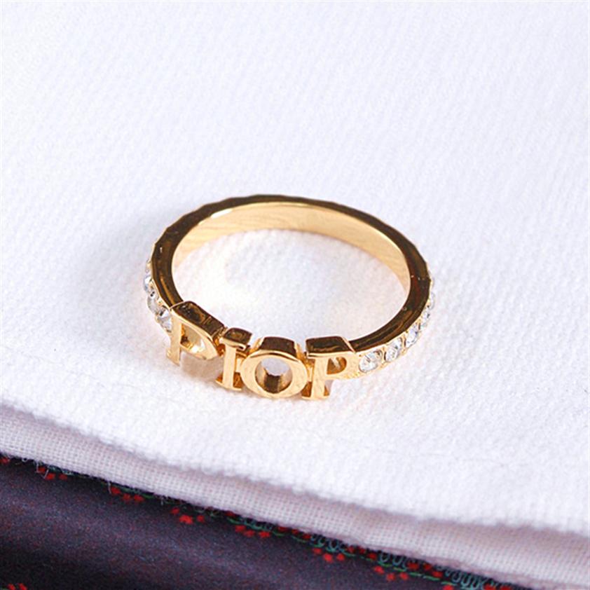 

Fashion gold letter rings Band Ring bague for lady women Party wedding lovers gift engagement jewelry174n
