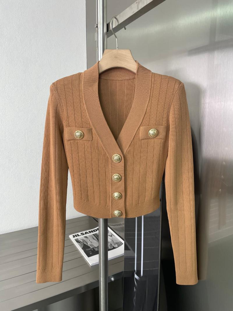 

Women's Knits & Tees 2022SS Spring Women High Quality Luxury V Neck Knitted Sweater Cardigan For Ladies 3 Color SN 12.28, White