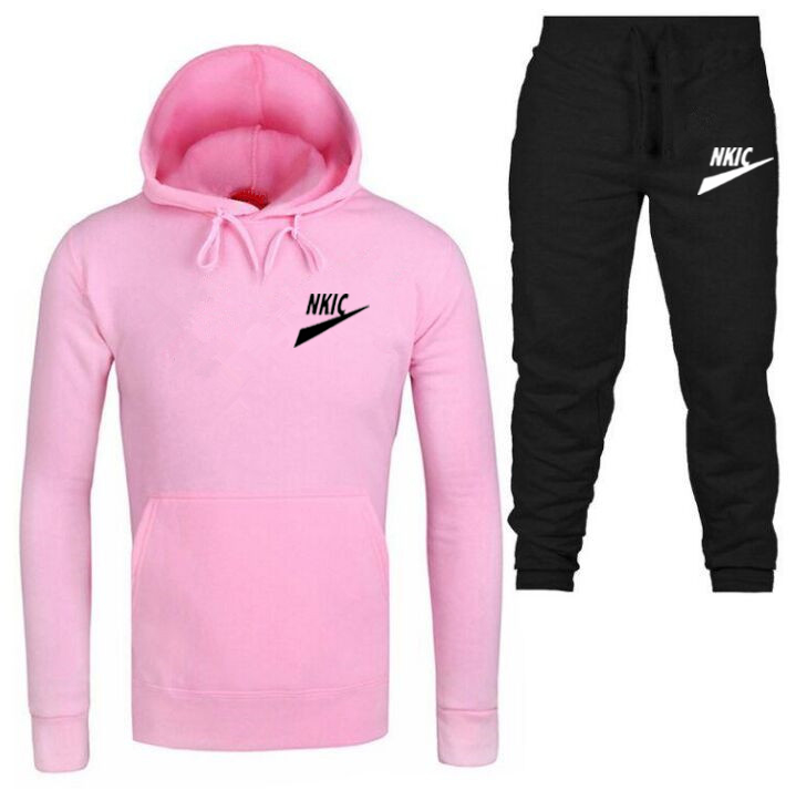 

Fashion 2022 Men Brand Tracksuit Outerwear Hoodie Set 2 Pieces Autumn Sporting Track Suit Male Fitness Sweatshirts Jacket + Pants Sets, Black