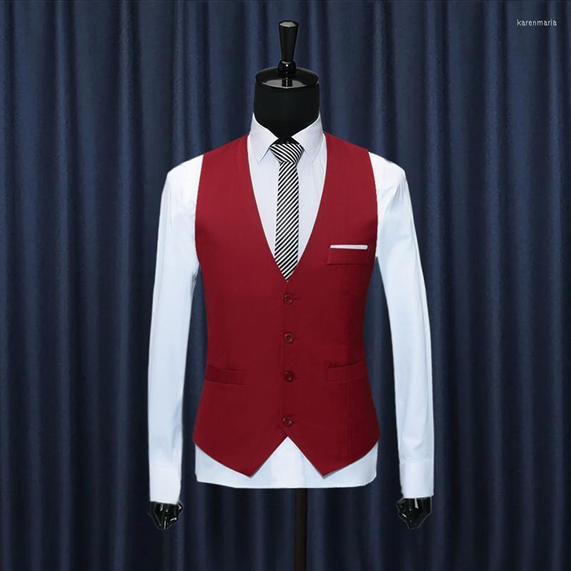 

Men' Vests Men V-Neck Slim Single Breasted Suit-Vest Casual Sleeveless Jacket Wear Back Straps Business Formal Waistcoat Oversize 8XL Kare2, Black