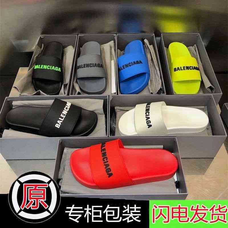 

Paris slippers Balenciga pool slide sandal 2022 Summer Three-dimensional Letter Flip Flops for Men and Women with the Same Beach Leisure, Black and white