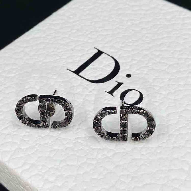 

High Quality jewelry diamond small Fashion temperament men's and women's Earrings black gold earrings