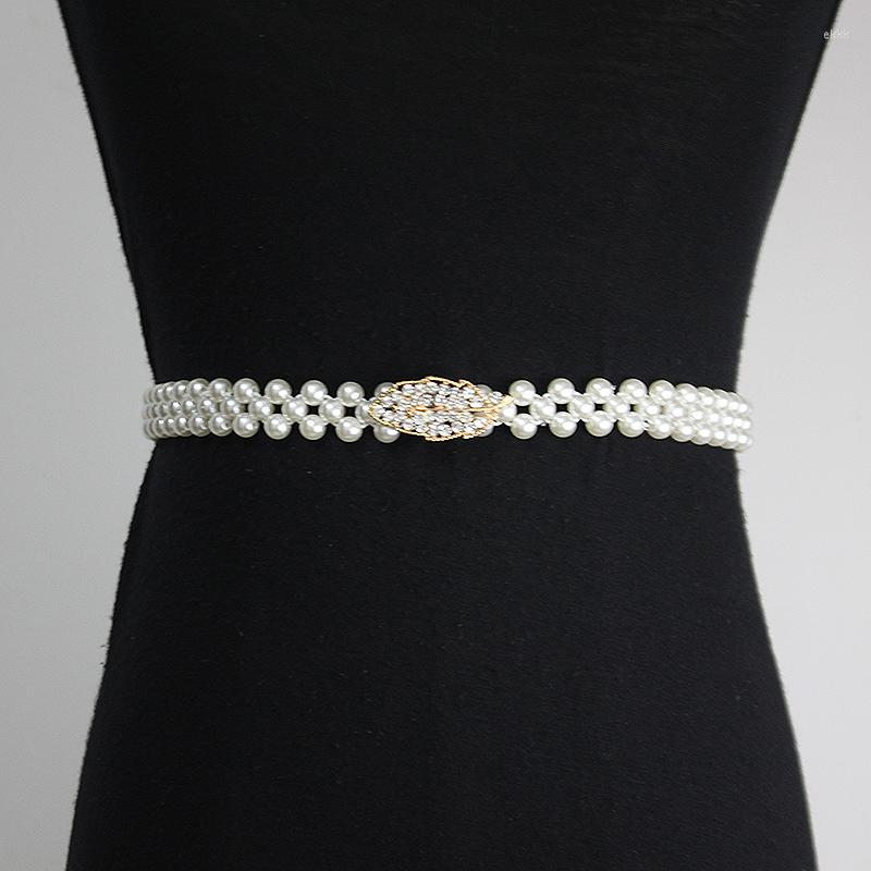 

Belts Pearl Waist Chain Women's Thin Leaf Belt Is Fashionable Versatile High-grade Summer INS With Skirt Decoration SealBelts, Silver