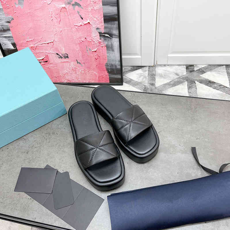 

Slippers Slides Designer Fashion Indoor Hotel Platform Slippers Beach Sandals Women Summer Flip Flops Flat Shoes 220321, Black