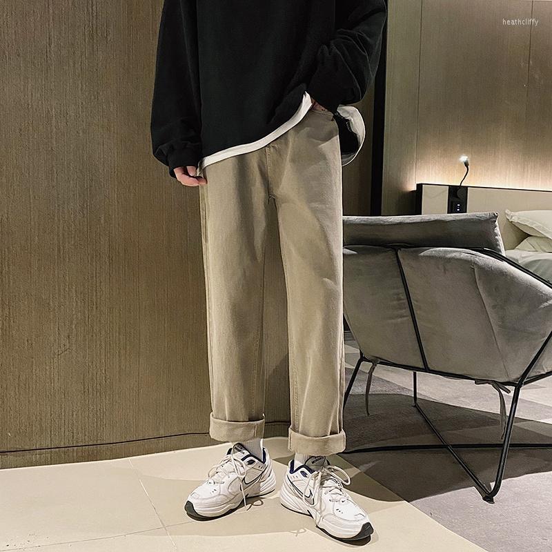 

Men's Jeans Khaki Green Beige Men's Fashion Casual Baggy Men Streetwear Loose Hip-hop Straight Denim Trousers Mens ClothingMen's Heat22