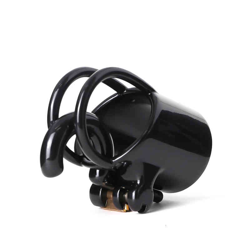 Masseur vibratrice sexy jouet pénis anneau premium peinture 3d imprimé puncture résine coq cage dispositif de chasteté masculine avec verrouillag