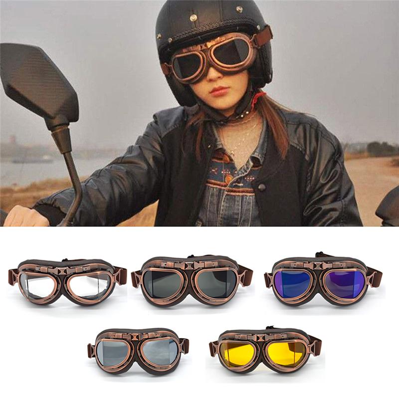 

Outdoor Eyewear Retro Motorcycle Goggles Leather H Arley Riding Glasses Windproof Dust Jet Helmet Pilot Vintage Classic
