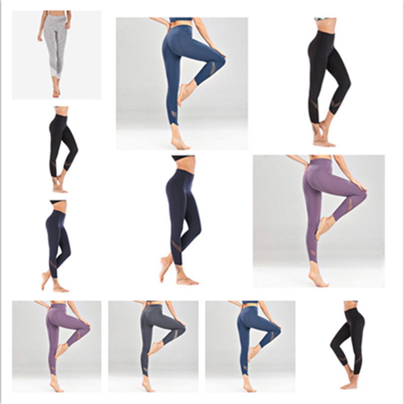 

Lulu lemon same yoga Outfits pants fitness sports tight yoga mat mesh high waist elastic nude nine female 225, 005