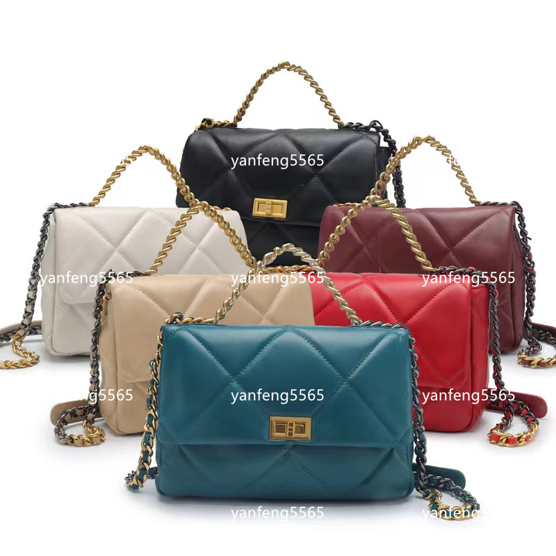 

20021 high quality diamond women's chain messenger bags Designer Shoulder Bag Messengers Bag pruse Chains Handbags, Old red