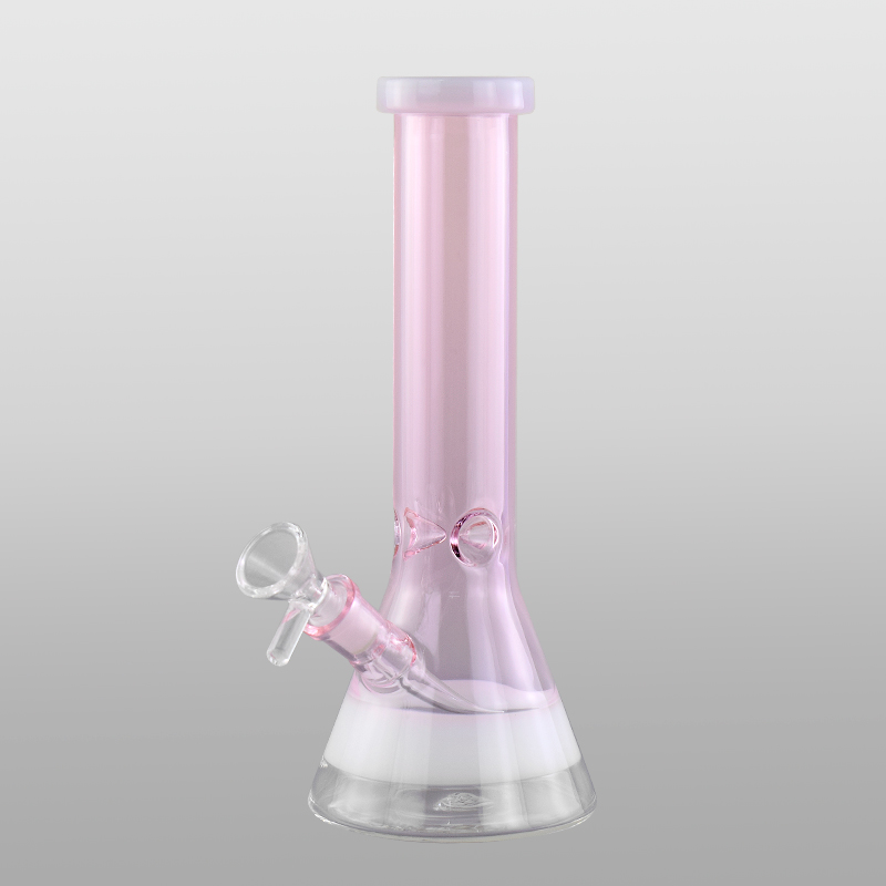 

9.2 inches straight tube hookah pink color beaker bong with diffused downstem percolator and 14mm female joint