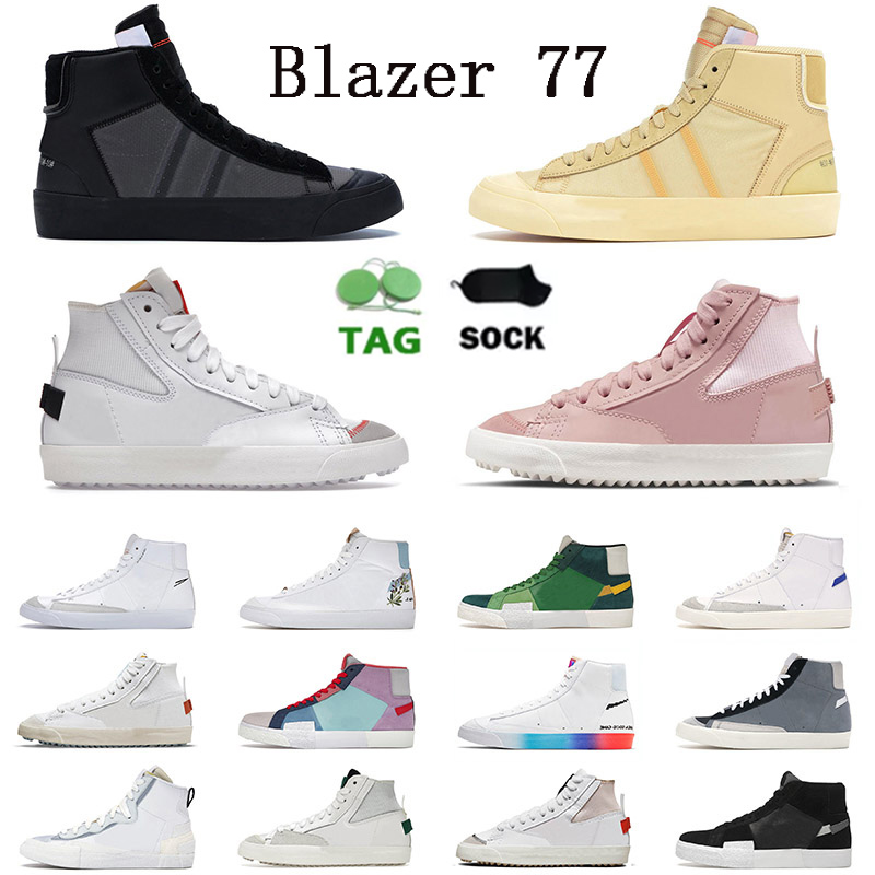 

Fashion 2022 Men Women Flat Blazer Mid 77 Sneakers Shoes Designer Offs White Black All Hallows Eve Indigo Glaze Powder Legend Blue Jumbo Vintage Jogging Trainers, D35 sail platinum tint 40-45