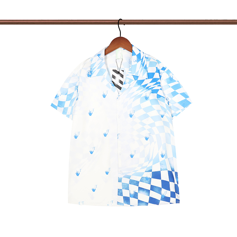 

1A9GS0 Summer Mens Designers Damier Check Shirt Casual Man Womens Loose With Letters Print Short Sleeves luxury Fashion Men Shirts size M-XXXL, Multi
