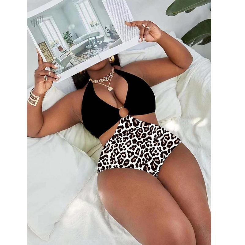 

Women's Swimwear Large Size Bikini Sexy One Piece Swimsuits Halter Neck Fashion Colorful Printing Beach Suits Nordic Women SwimsuitsWomen's