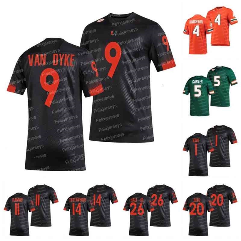 

CeoThr Miami Hurricanes Jersey Gurvan Hall Jr. D'Eriq King Tyler Van Dyke Vinny Testaverde Ryan Rizk N'Kosi Perry Peyton Matocha Jarrid Williams, Black