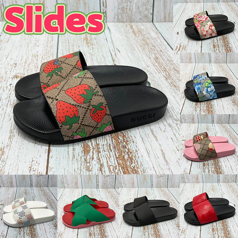 

2022 Fashion Luxury Slides slippers designer shoes snake print Slide Summer Wide Flat Leather Rubber Flats Sandals outdoor men women Sneaker with box dust bag, Double box