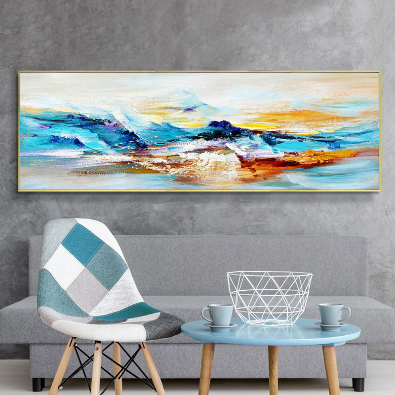 

Modern Abstract Art Oil Painting on Canvas Posters and Prints Wall Art Abstract Mountain Picture for Living Room Decor No Frame