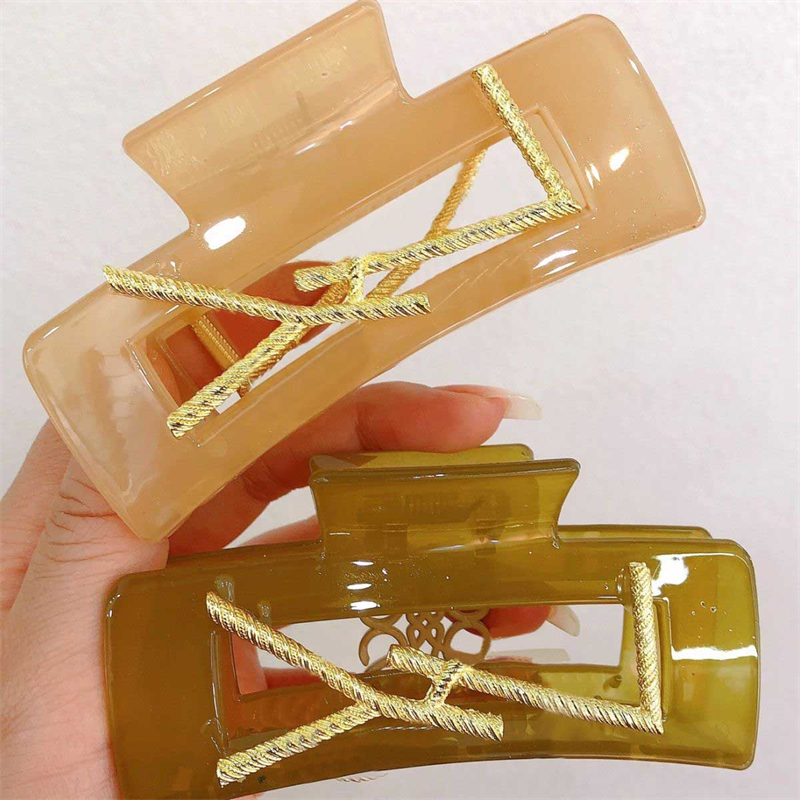 

Fashion Women Elegant Hollow Geometric Hair Claw Vintage Hair Clips Bath Hair Accessories Large Metal Letter Gripper 5 Color