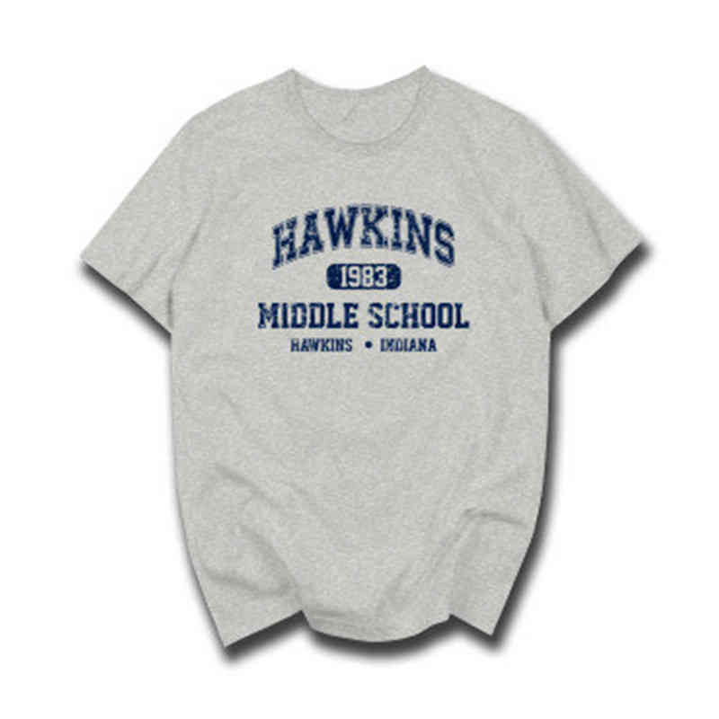 

Stranger Things Hawkins High School Short Sleeve T Shirts Tee Tshirts Cotton Jersey Joggers Size S-5XL, White