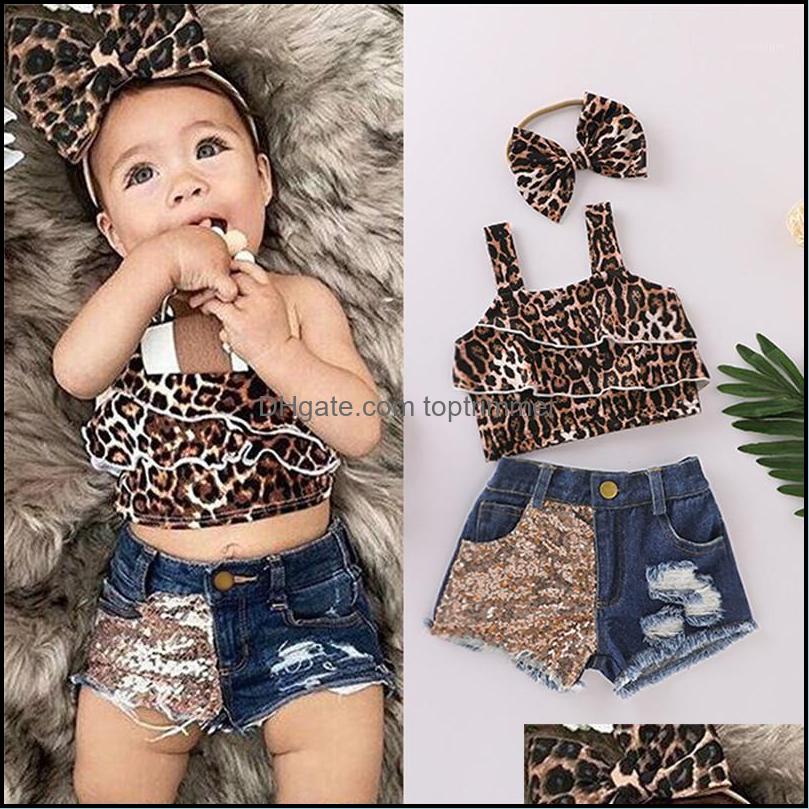 

Baby Girl Clothes Newborn Kids Girls Leopard Print T Shirt Denim Sequin Shorts Headband Outfits Set1 Drop Delivery 2021 Clothing Sets Baby, Co