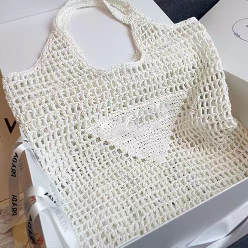 

5A Galleria LADY Shoulder Bags Summer Beach Handbag Top Tier Quality raffia Fiber materia sac, Black