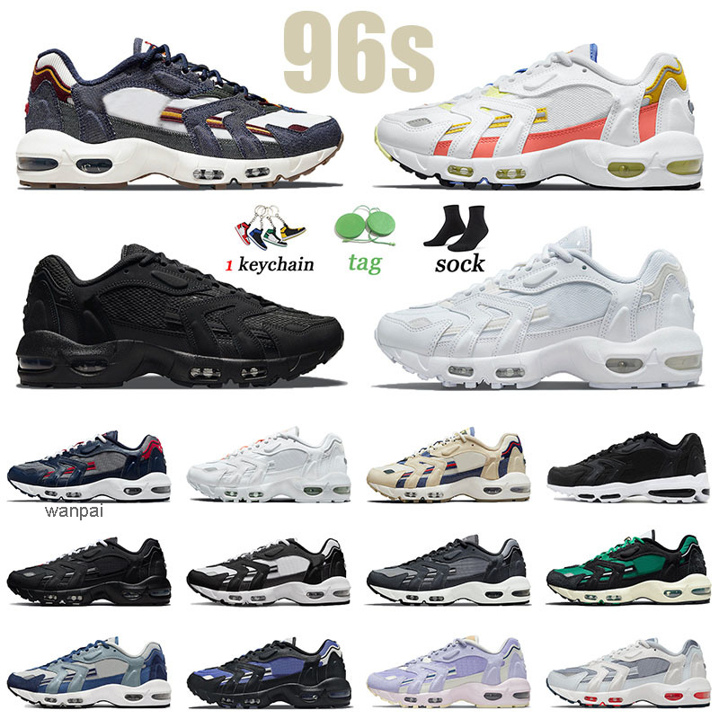 

Original 96 96s Running Shoes Men Beach US 11 Blackened Blue Summer Pastels Outdoor Triple Black Sport Red White Midnight Navy Women, 36-40 pure platinum with bright mango