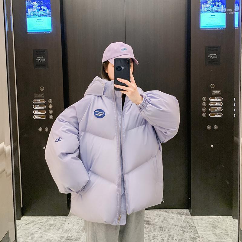 

Women's Down & Parkas ISENMAL Winter Women Thick Warm Hooded Casual Cotton Jacket Outwear Solid Female Zipper Puffer Autumn Loose Coat Guin2, Black