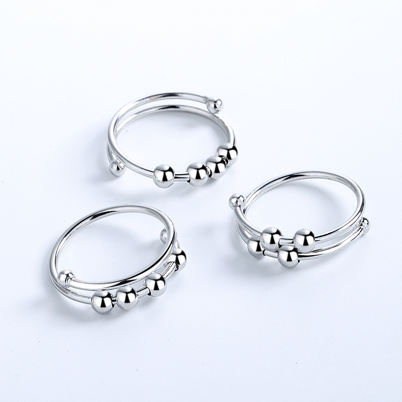 

European and American New Men's and Women's Rings Cross-Border Creative Stress Relief Accessories Geometric Beaded Jewelry