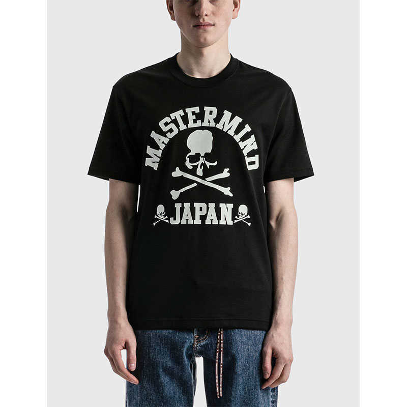 

Men' T-Shirts 2022 summer MMJ skull short sleeve college t printed men' T-shirt mastermind Japan, Black