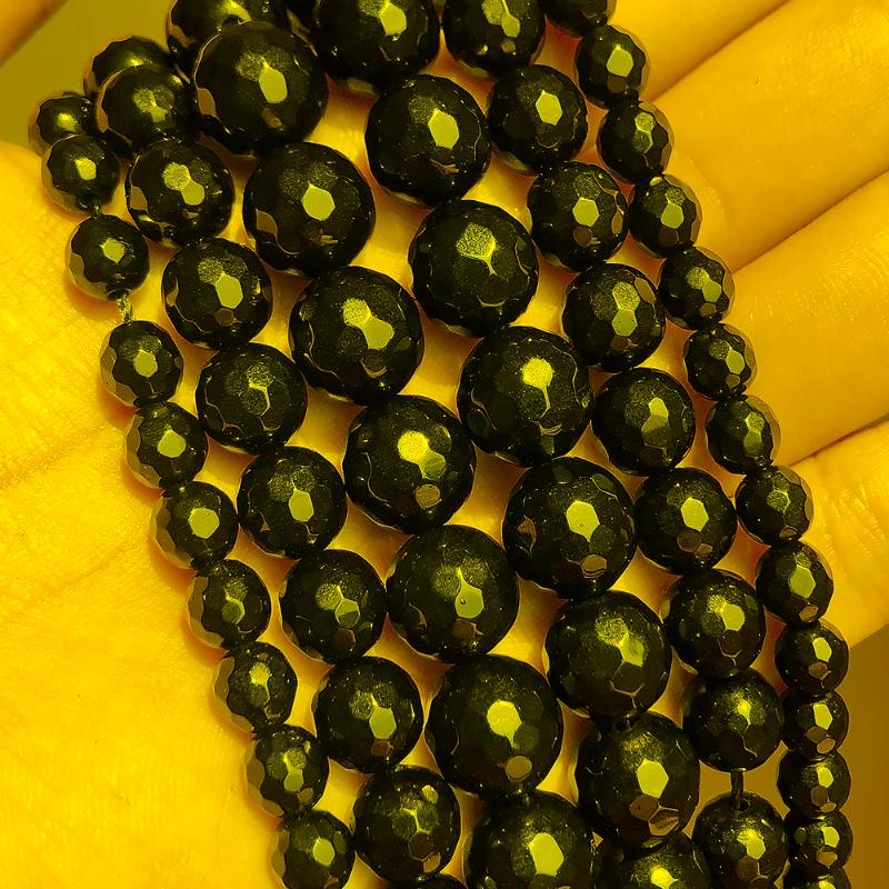 

Other Faceted Black Agates Round Loose Spacer Beads Natural Stone For Jewelry Making DIY Crafts Accessories 4/6/8/10/12mmOther