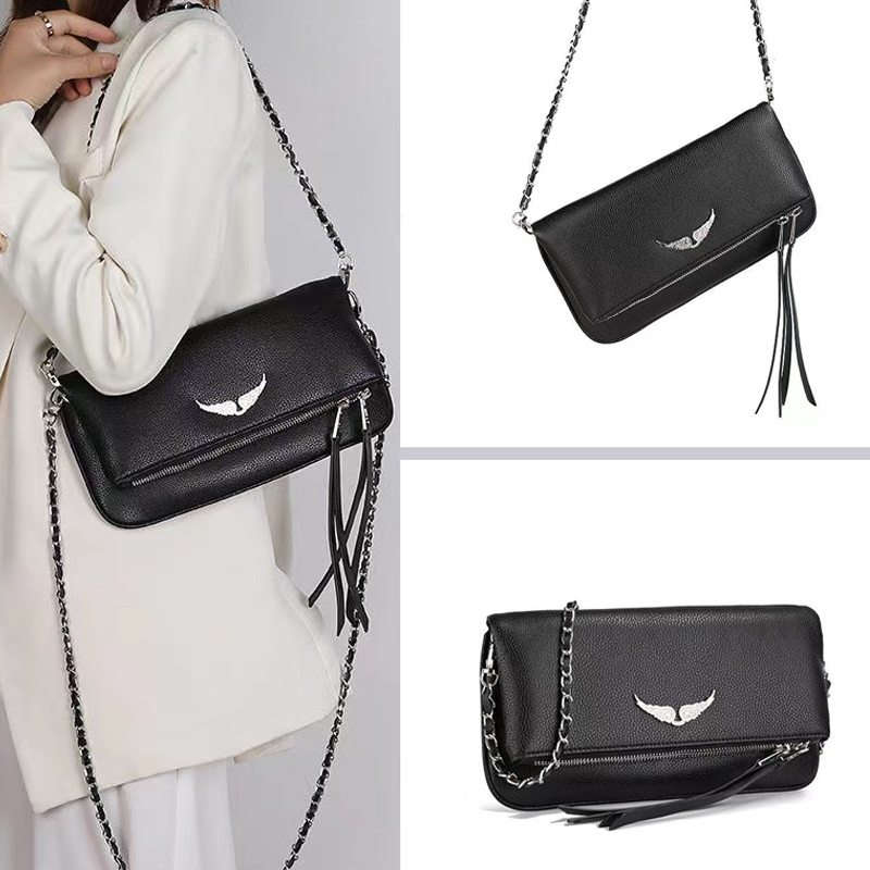 

Zadig Et Voltaire Real Leather Crossbody Bag Women Shoulder s Fashion Diamond Wings Handbag Luxury Chain Messenger Tote, Only extra shipping
