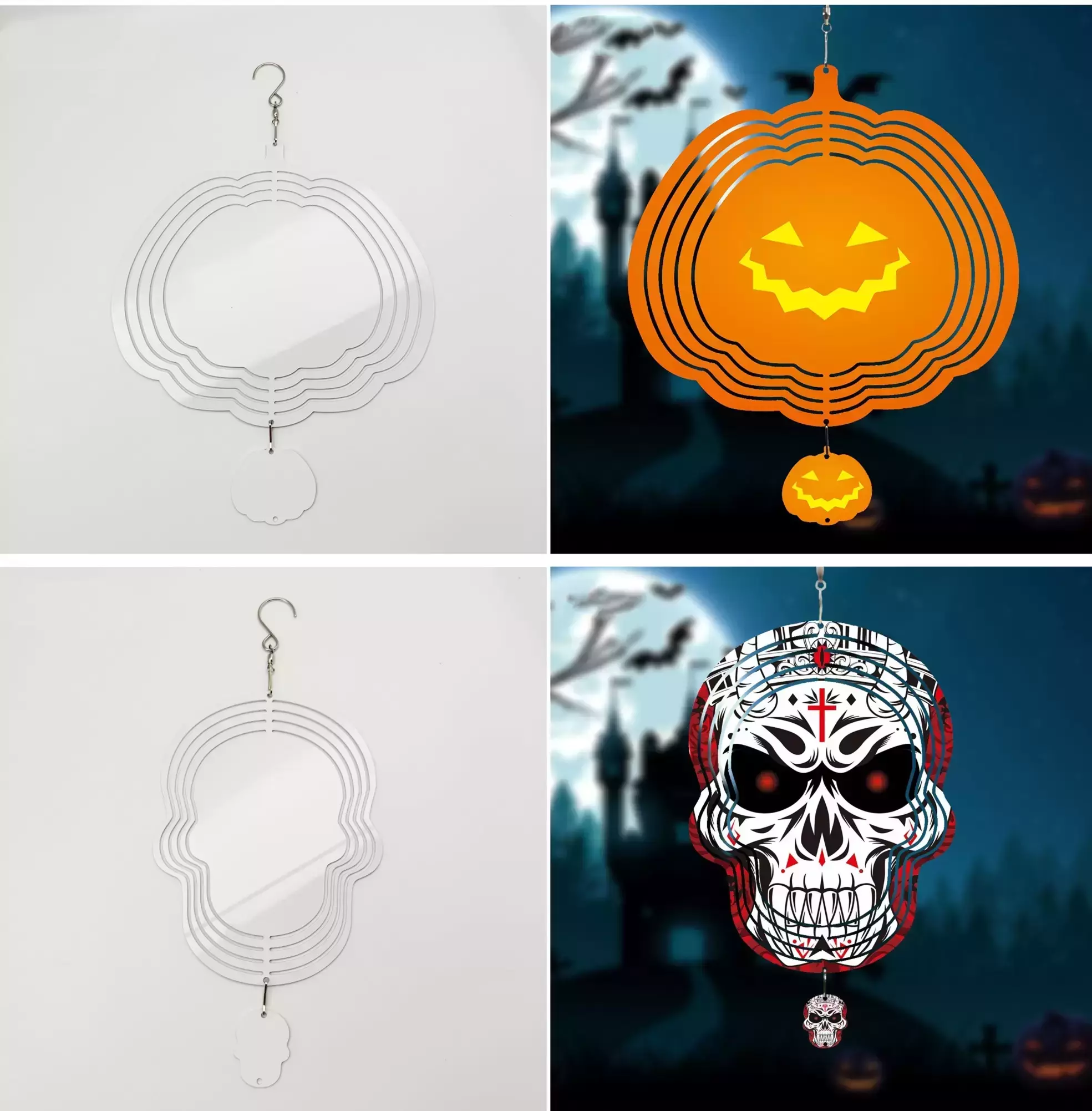 

Sublimation Wind Spinner Arts and Crafts Sublimated 10inch Blank Metal Ornament Double Sides Sublimated Blanks DIY Christmas Home Decoration