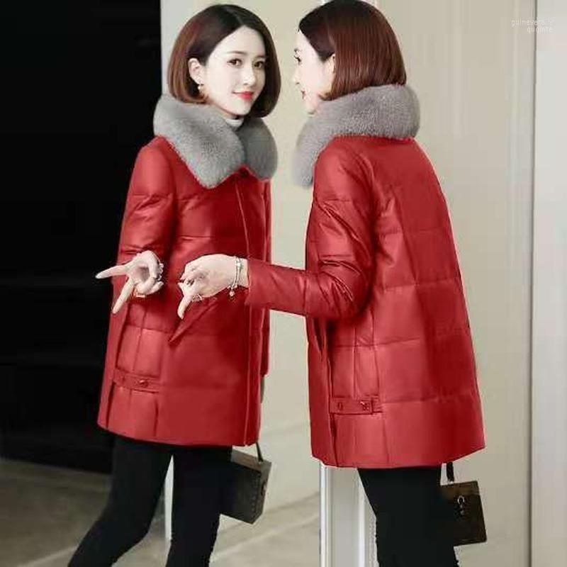 

Women's Down & Parkas Women Faux Fur Collar Fashion Coat 2022 Winter Jacket Female Thick Warm Elegant Cotton Jackets X680 Guin22, Hei